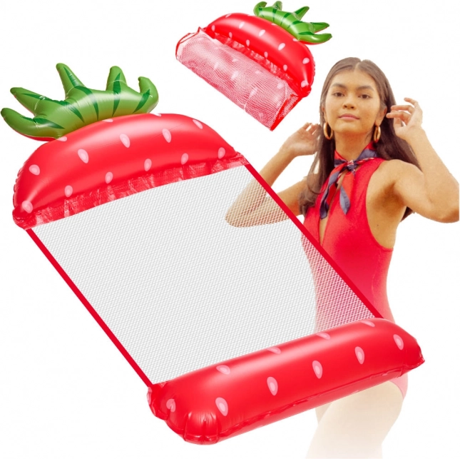 Hamac gonflable en forme de fraise pour l'eau