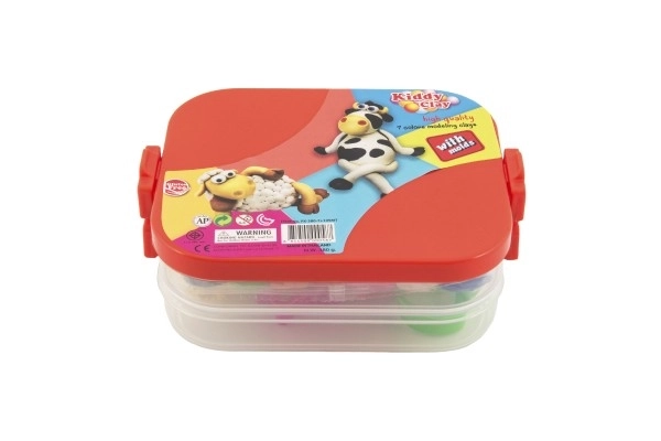 Pâte à modeler NARA 7 pcs avec 10 formes en boîte plastique 17x13x6cm