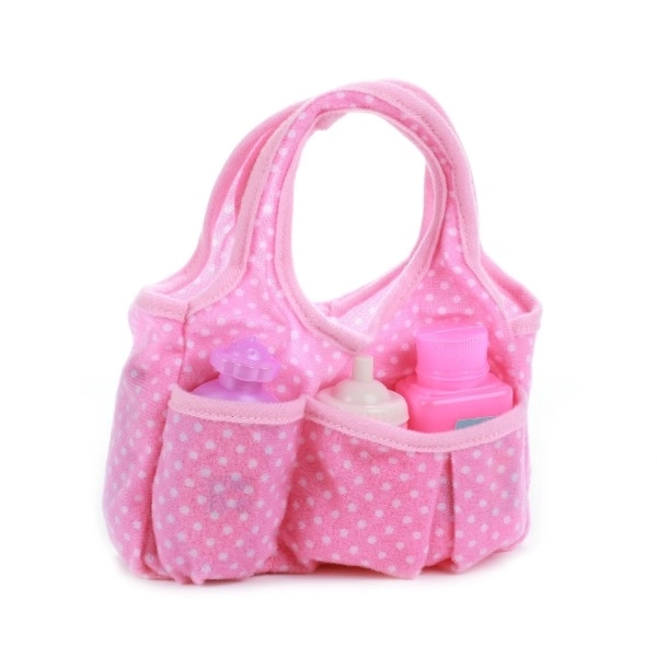 Sac pour poupées avec accessoires en plastique dans une boîte en plastique 17x12x7cm