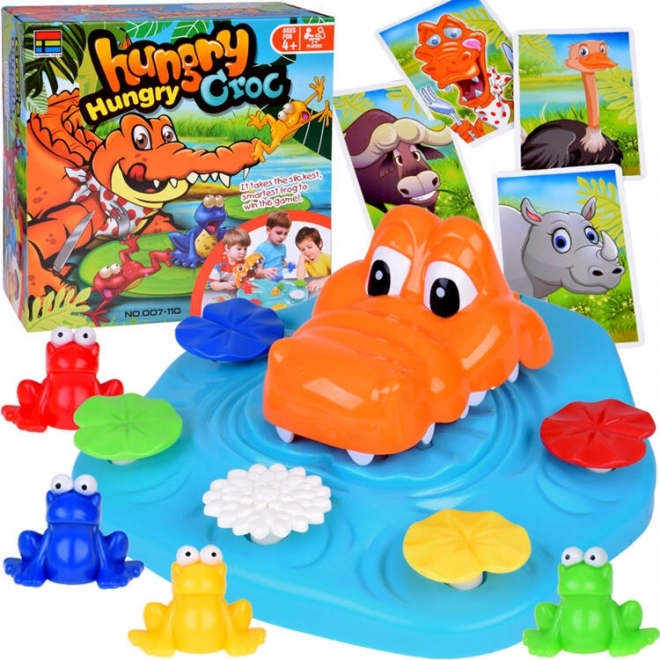 Jeu interactif Crocodile affamé et petites grenouilles en fuite