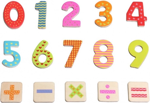 Chiffres et symboles colorés pour un apprentissage ludique