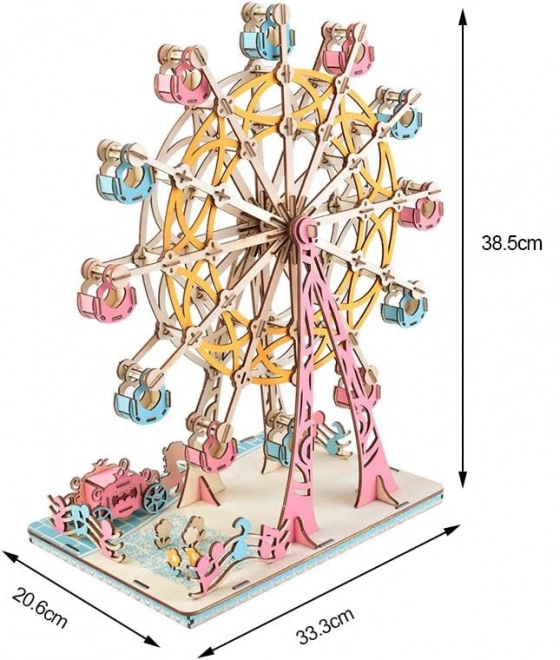 Puzzle en bois 3D grande roue pastel de Woodcraft