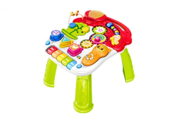 Table d'apprentissage interactif lumineux et sonore pour poussette 2 en 1