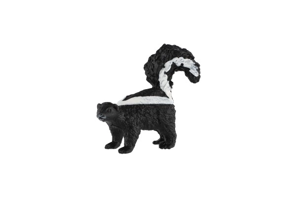 Zooted skunk rayé en plastique de 5 cm en sachet