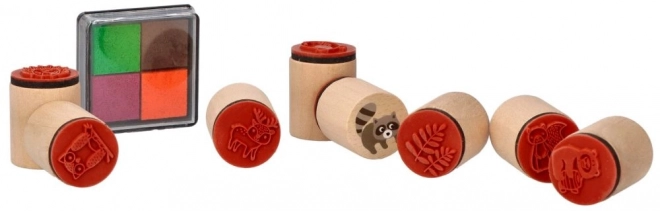 GOKI Tampons en bois - Animaux de la forêt
