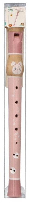 Flûte en bois avec petit lapin