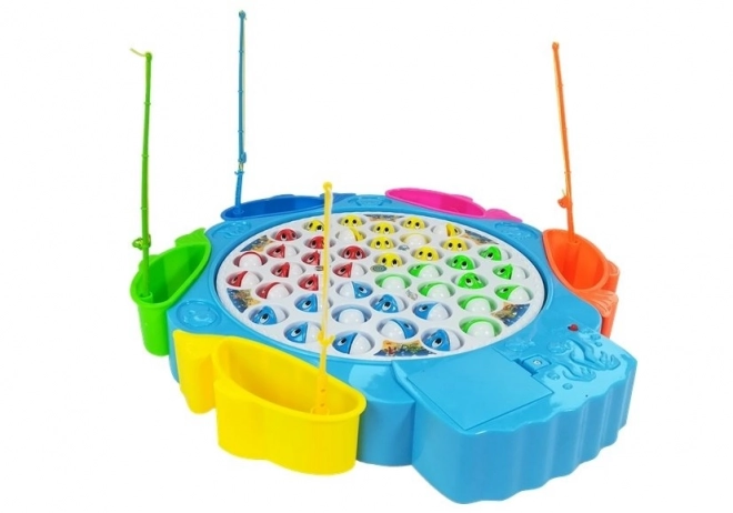 Jeu de pêche 4 cannes à pêche Bleu