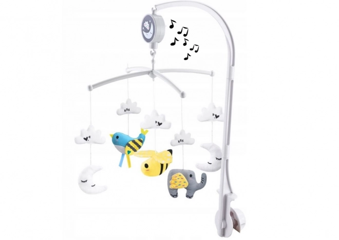 Mobile avec boîte à musique pour lit de bébé