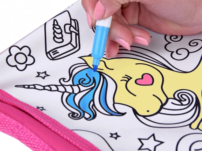 Sac à colorier avec licorne