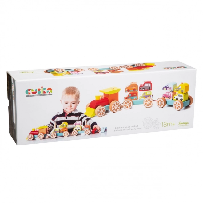 CUBIKA 13999 Petit train avec voitures - puzzle en bois 14 pièces