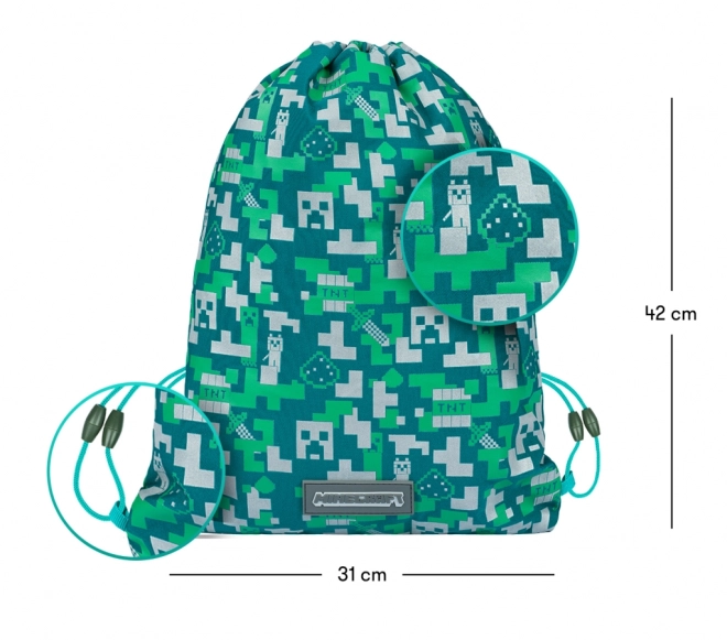 Ensemble Minecraft 2 avec motif Creeper Argenté