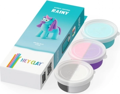 Pâte Hey Clay Licornes Pack de 3, Pluvieux