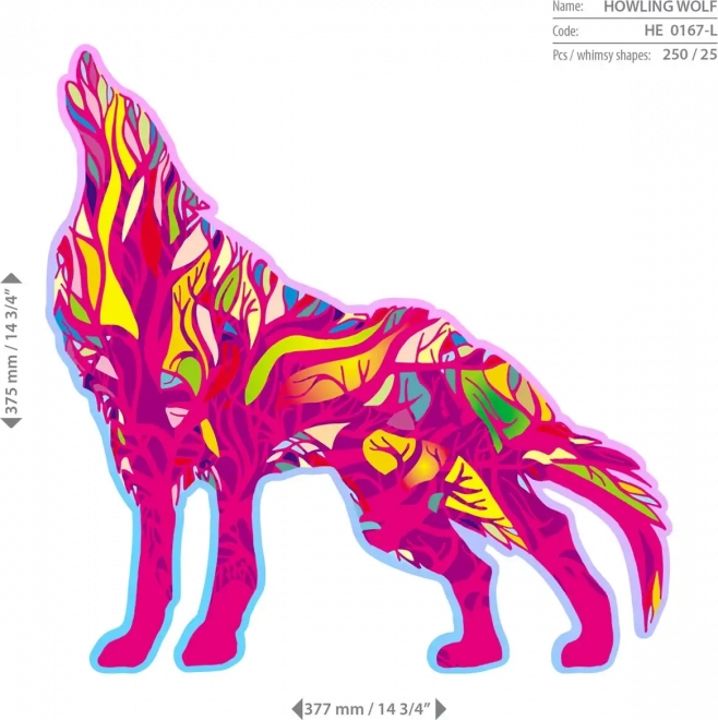 Puzzle en bois Loup hurlant 250 pièces