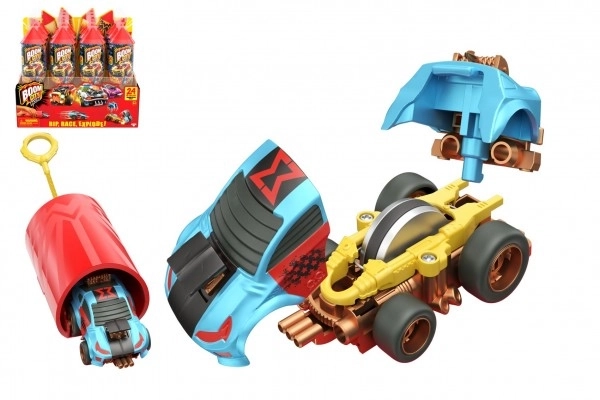 Auto Boom City Racers mix plastique types dans un tube plastique 21x6,5x6cm