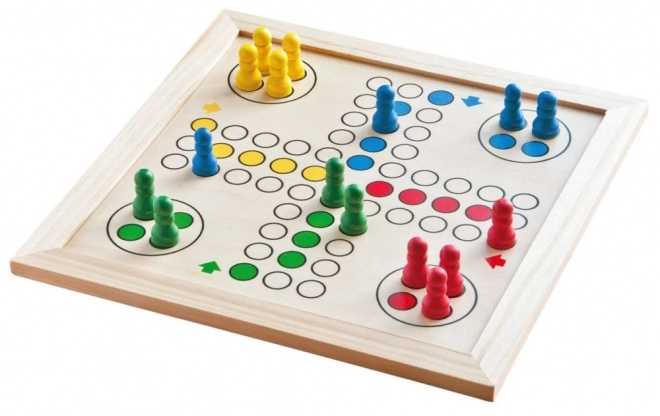 Ensemble de jeux dans une boîte en bois