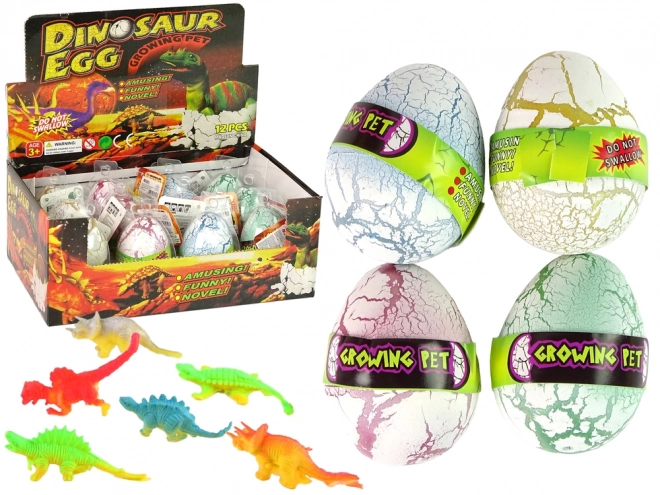 Oeuf Magique de Dinosaure qui Éclôt 6 cm Blanc