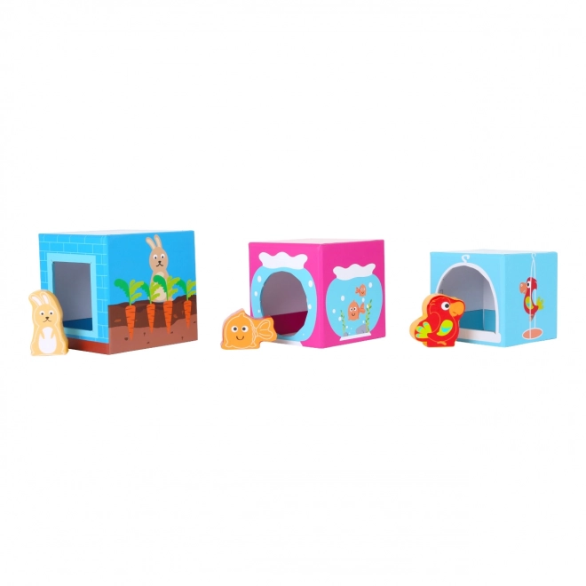 Petite Tour de Cubes avec Animaux en Bois Small Foot