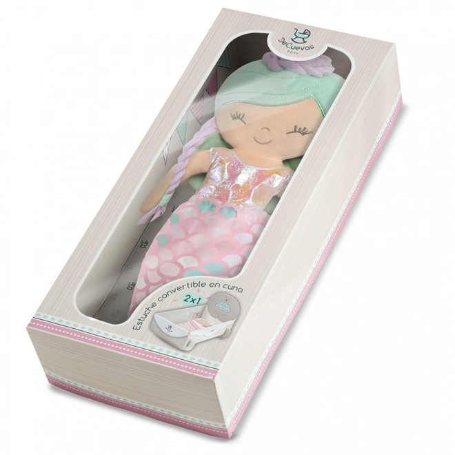 DeCuevas 20041 Poupée en peluche 2en1 OCEAN FANTASY - 36 cm avec berceau