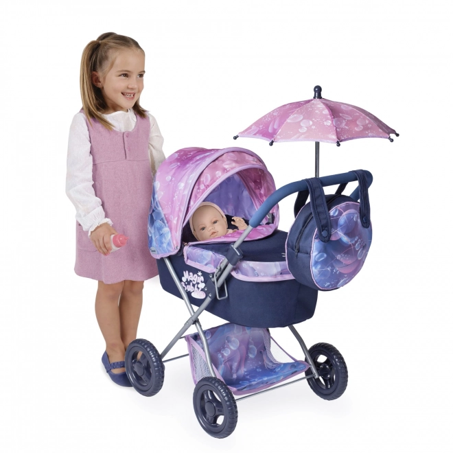 DeCuevas 85076 Poussette pliable pour poupées avec parasol et sac Magic Bubble 2024 - 60 cm