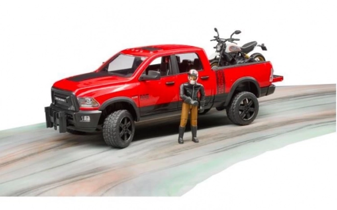 Bruder Voiture Tout-Terrain RAM avec moto