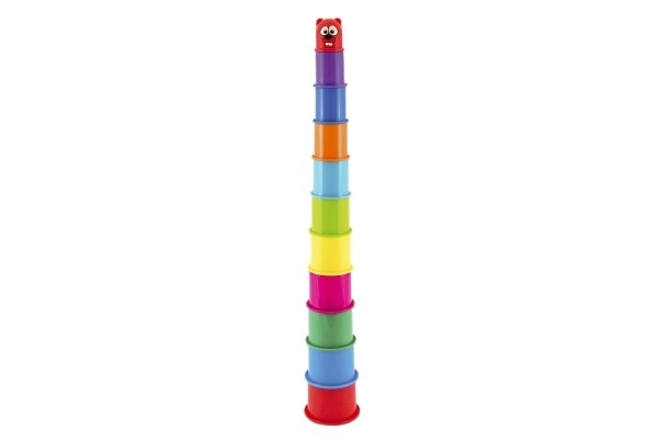 Kubus pyramide jouet d'emboîtement rond en plastique 11pcs dans une boîte 11x20x11cm 12m+