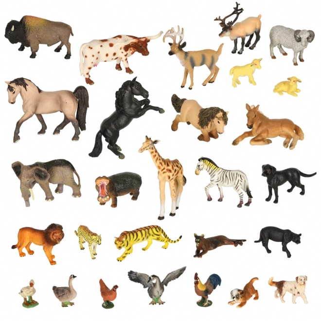 Animal world set de figurines d'animaux - ensemble de jeu 28 pcs