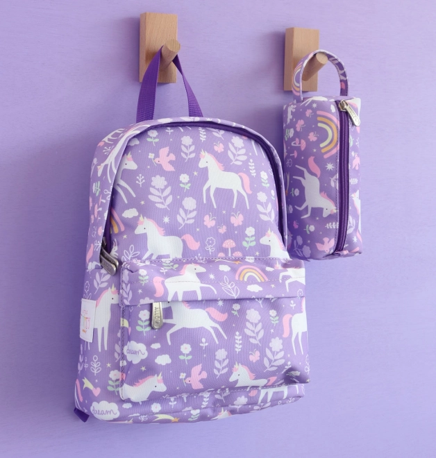 A Little Lovely Company Petit sac à dos pour enfants – Licornes et arc-en-ciel