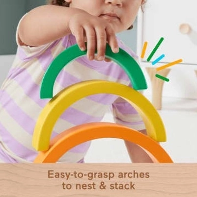 Arc-en-ciel en bois à empiler Fisher-Price pour enfants