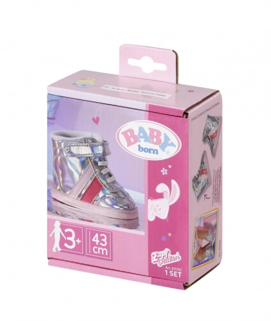 Chaussures de sport holographiques BABY born pour poupées 43 cm