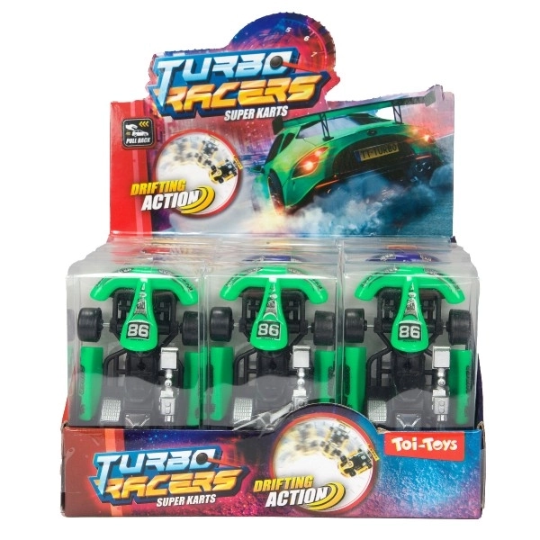 Karting en plastique 9 cm - couleurs variées