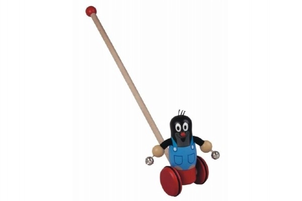 Pousseur sur bâton avec Krteček et grelots - 55 cm