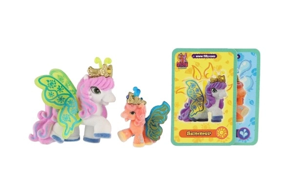 Figurines Filly Butterfly en peluche 2 pièces avec accessoires, assortiment de types sur carte 17x16,5cm