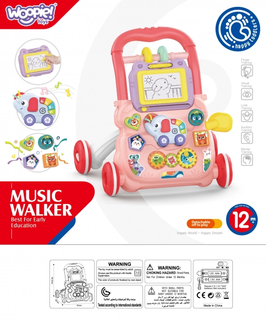 Trotteur interactif Woopie Baby avec musique et tableau effaçable