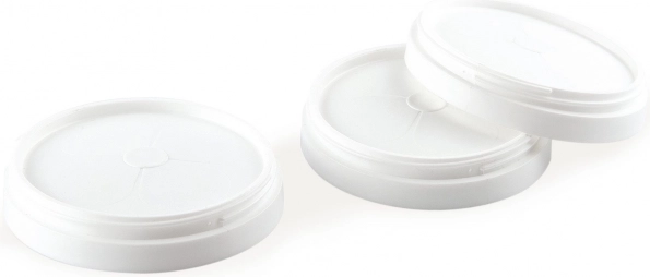 Ensemble de trois couvercles pour doseurs, Blanc