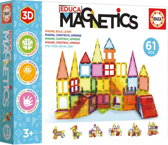EDUCA Jeu de construction magnétique Magnetics 61 pièces