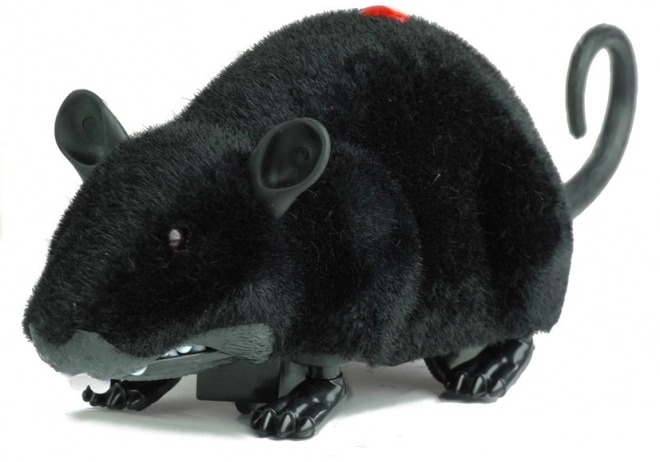Grande souris télécommandée R/C noire sur roulettes
