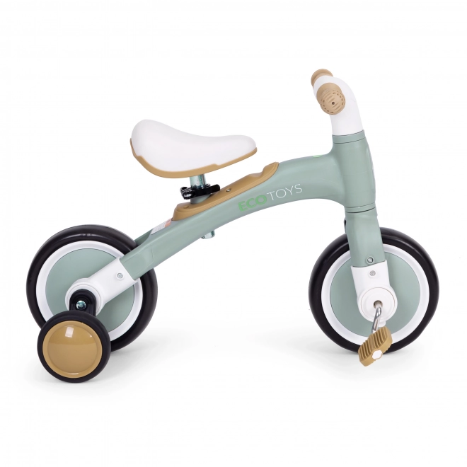 Vélo d'équilibre avec pédales - roues latérales d'entraînement 3 en 1 ECOTOYS – Vert