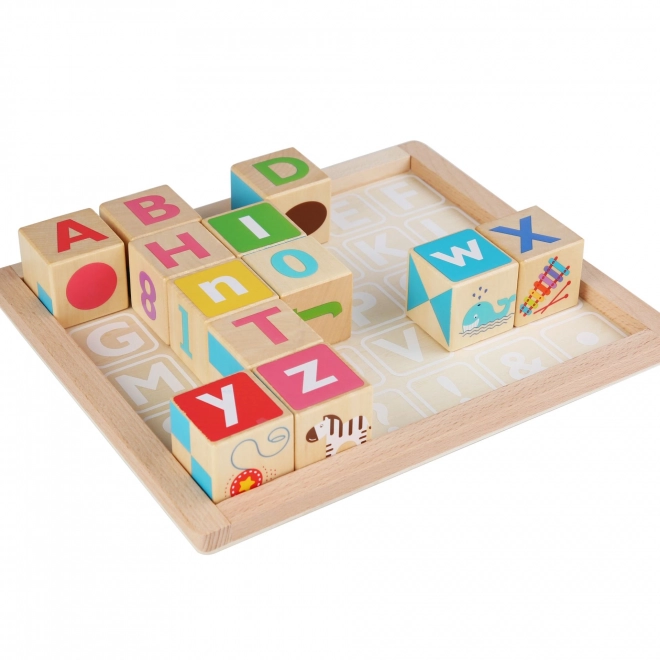 Cubes Intelligents de Lucy&Leo – Ensemble en bois pour l'apprentissage de l'alphabet anglais