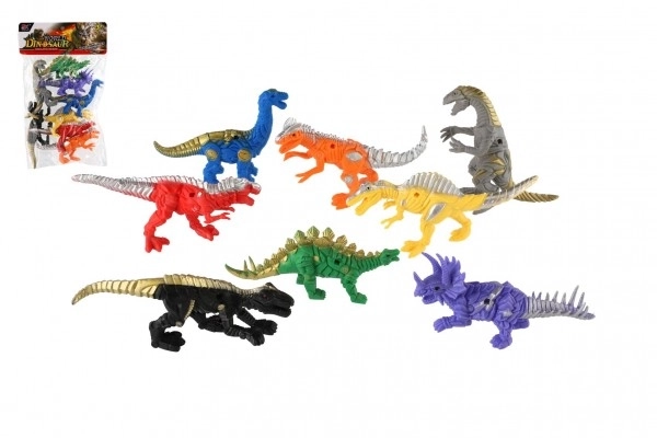 Dinosaure/Drak 8pcs plastique 14-17cm en sachet 22x35x7cm