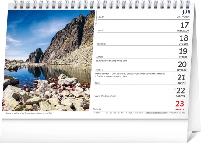 Calendrier de table Tatry 2024, 23,1 × 14,5 cm