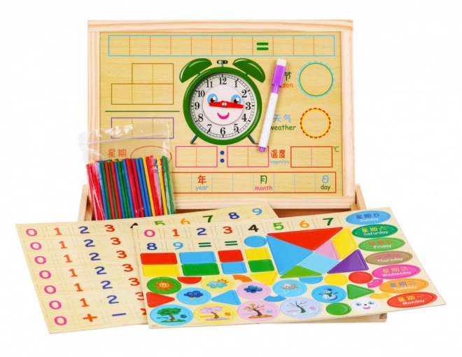 Tableau magnétique en bois pour enfants 3+ Ensemble éducatif + accessoires
