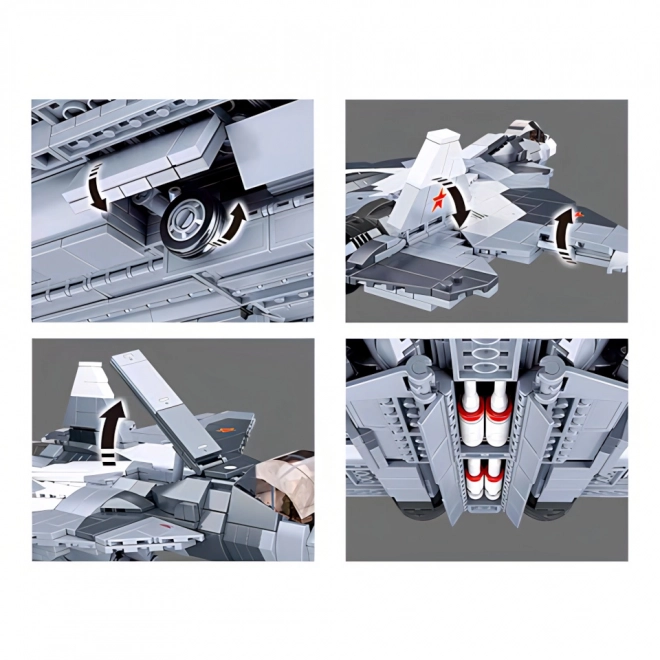 Sluban Model Bricks M38-B0986 Avion de chasse Su-57 2 en 1