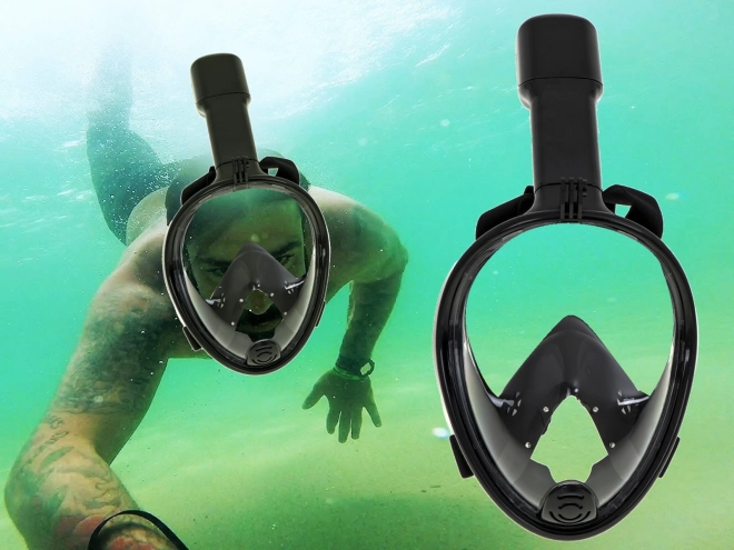 Masque de plongée intégrale pliable avec tuba L/XL noir