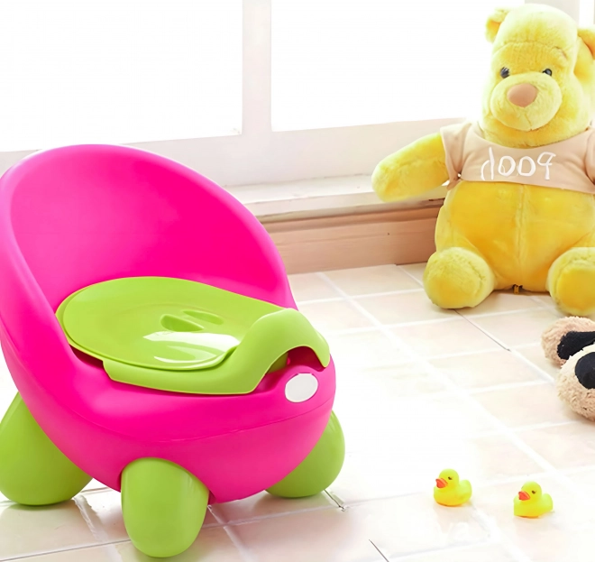 Pot pour enfants ECOTOYS rose-vert avec pieds antidérapants
