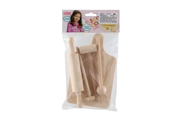 Planche à découper de cuisine, rouleau à pâtisserie, maillet en bois 20cm dans un sac