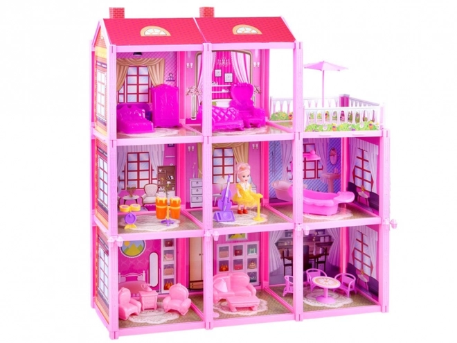 Grande maison + poupée et meubles Villa pour poupées ZA3075