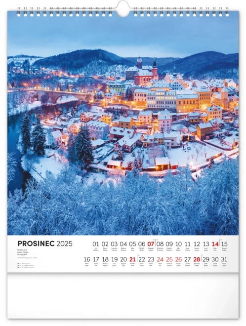 Calendrier mural Tchèque NOTIQUE 2025, 30 x 34 cm