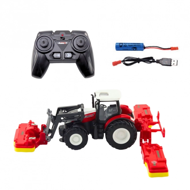 Tracteur télécommandé avec tondeuses à gazon