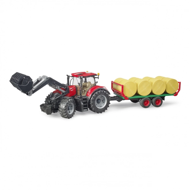 Tracteur Bruder Case IH Optum 300 CVX avec chargeur frontal et transporteur à balles