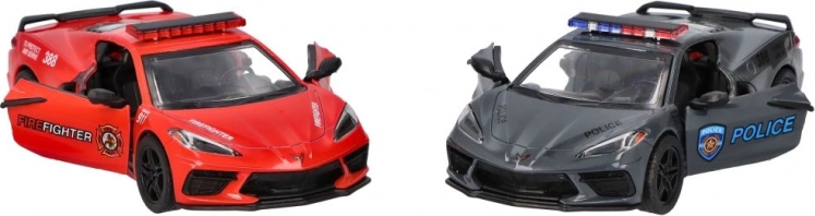 goki modèle en métal corvette police/pompiers 13 cm